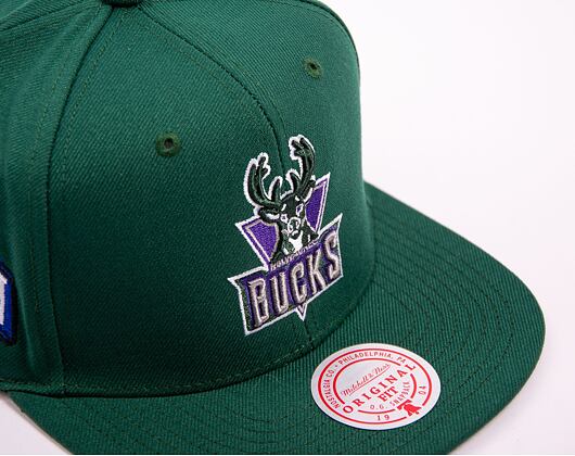Kšiltovka Mitchell & Ness NBA Conference Patch Snapback Hwc Milwaukee Bucks Green