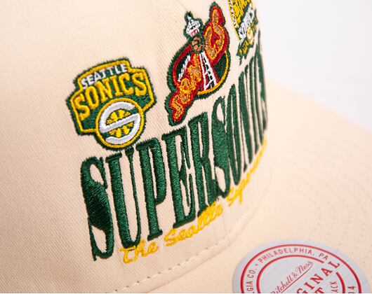 Kšiltovka Mitchell & Ness NBA Reframe Retro Snapback Hwc Seattle Supersonics Off White