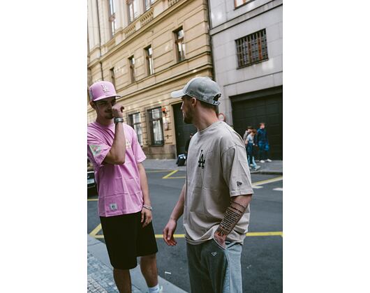 Triko New Era MLB Pastel Oversized Tee Los Angeles Dodgers Wild Rose Pink / Off White