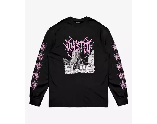 Triko s dlouhým rukávem  Wasted Paris Longsleeve Isolated - Black