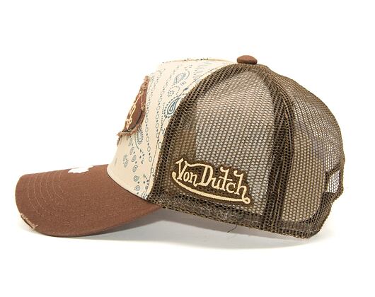 Kšiltovka Von Dutch Trucker Kalmar Poly Woven Brown Bandana