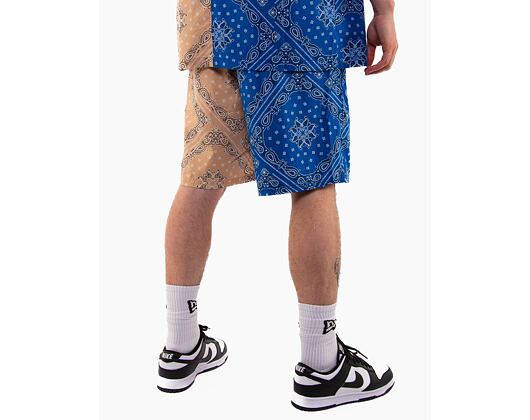 Kraťasy Karl Kani Small Signature Paisley Block Resort Shorts blue/sand