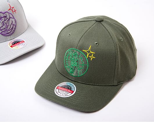 Kšiltovka Mitchell & Ness NBA Merch Logo Classic Red Celtics Olive