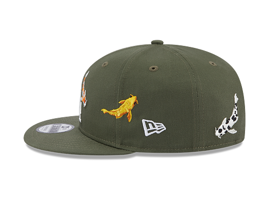 Kšiltovka New Era 9FIFTY MLB Koi Fish Los Angeles Dodgers New Olive / Optic White