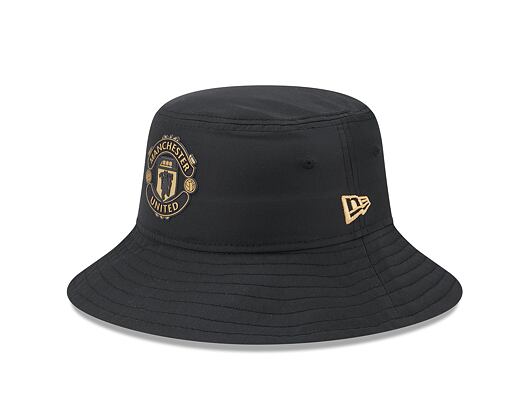 Klobouk New Era Black Gold Bucket Hat Manchester United FC Black