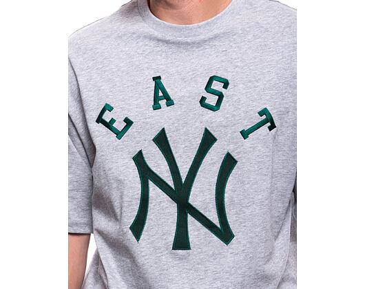 Triko New Era MLB Team Patch Oversized Tee New York Yankees Cooperstown Heather Grey / Dark Green