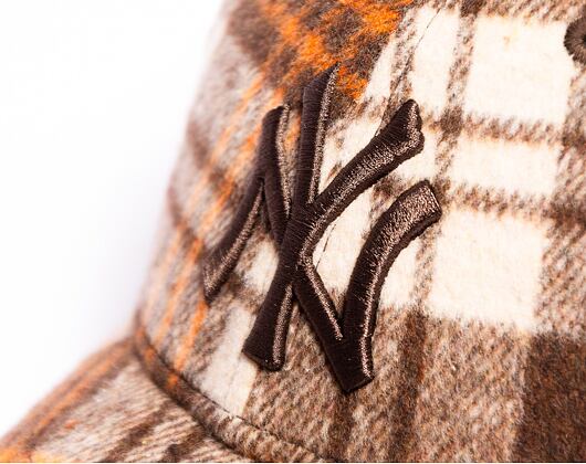 Kšiltovka New Era 9FORTY MLB Check New York Yankees Dark Brown / Black