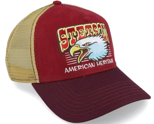 Kšiltovka Stetson Trucker Cap Eagle Head Burgundy / Beige