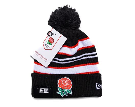 Kulich New Era Stripe Bobble Beanie RFU Black / Scarlet / White