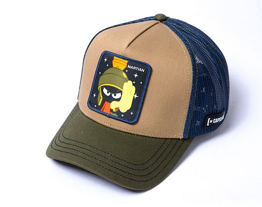 Kšiltovka Capslab Looney Tunes Trucker - Marvin the Martian - Brown / Grey / Green