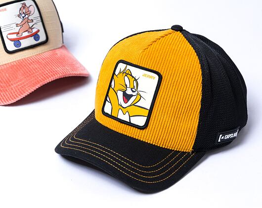 Kšiltovka Capslab Tom and Jerry Trucker - Victorious Corduroy Jerry - Yellow / Black