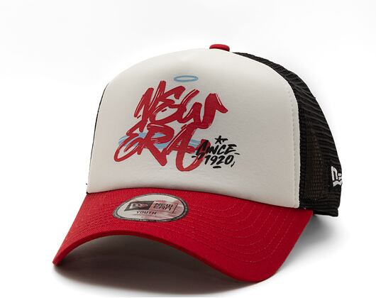 Dětská kšiltovka New Era 9FORTY Kids A-Frame Trucker Graffiti Trucker - Scarlet / White