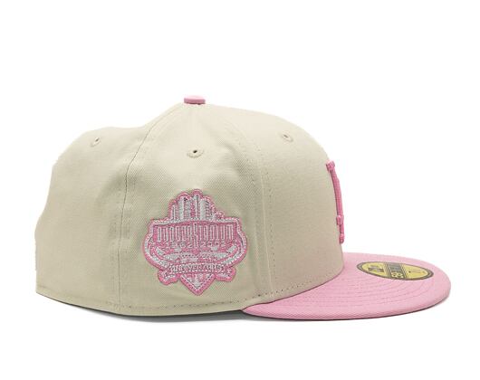 Kšiltovka New Era 59FIFTY MLB White Crown Los Angeles Dodgers Cooperstown Off White / Fondant Pink