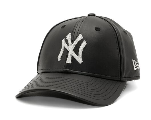 Kšiltovka New Era - MLB Image Drop - Leather 9FORTY - NY Yankees - Black / Off White
