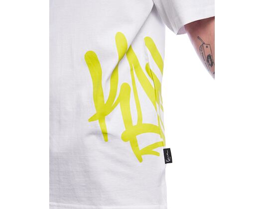 Triko Karl Kani - Woven Signature Kani Tag Tee - white/lime