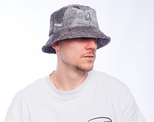 Klobouk Kangol - Denim Mashup Bucket - Black Trompe L'Oeil
