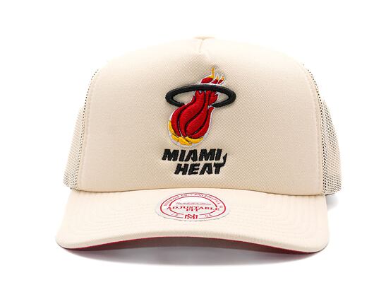 Kšiltovka Mitchell & Ness - Miami Heat - Evergreen Trucker Hwc - Off White