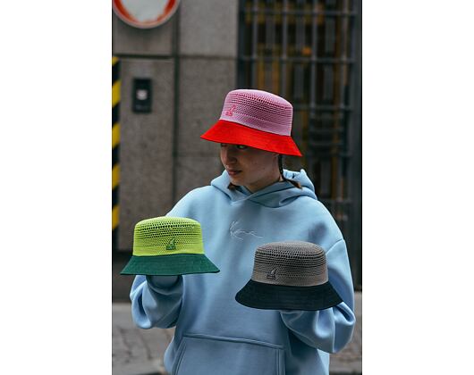Klobouk Kangol - Double Mesh Lahinch - Warm Grey/Black