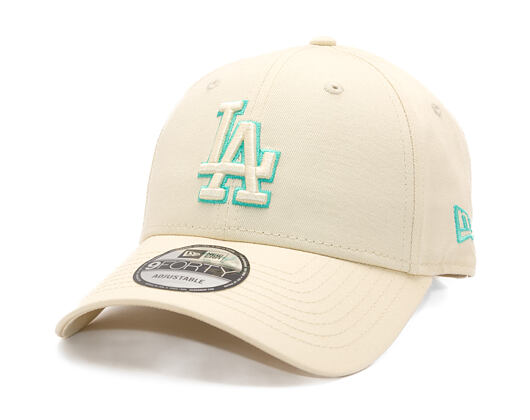 Kšiltovka New Era - MLB Team Outline 9FORTY - LA Dodgers - Cream / Teal