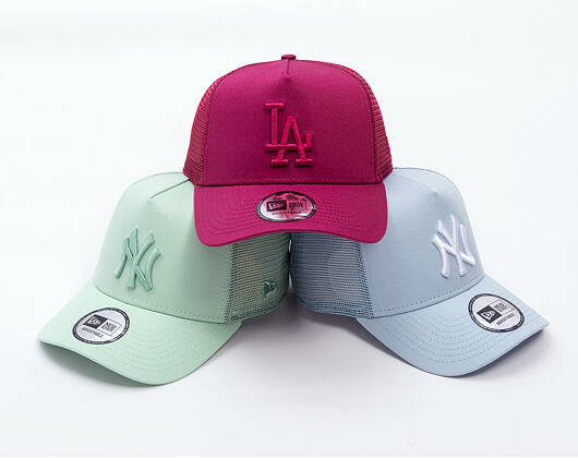 Kšiltovka New Era - MLB League Essential 9FORTY Trucker - LA Dodgers - Cherry