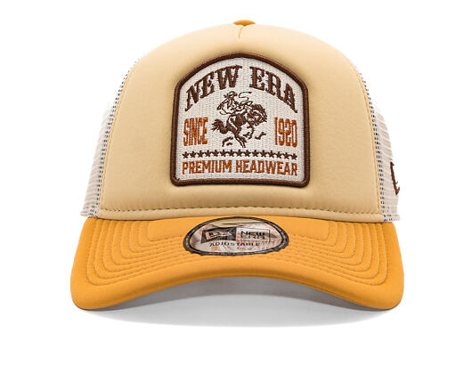 Kšiltovka New Era - Branded Graphic Patch 9FORTY Trucker - Stone / Yellow