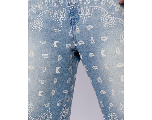 Džínové Kraťasy - Kani Paisley Jorts - Blue