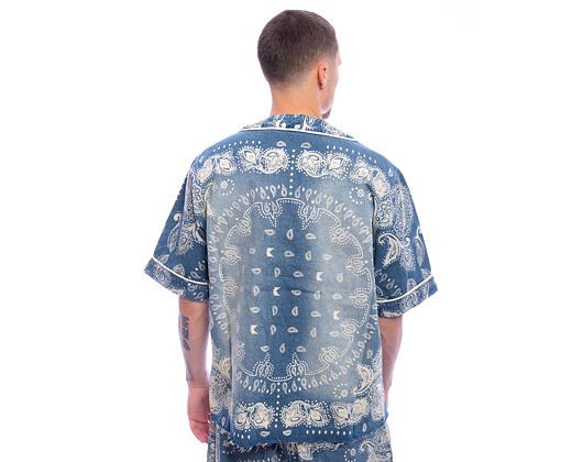 Dres - Kani Paisley Denim Baseball Shirt - Blue