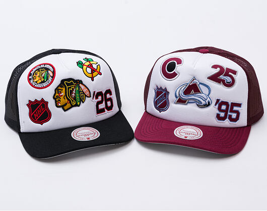 Kšiltovka Mitchell & Ness - Gridlock Trucker - Chicago Blackhawks - White