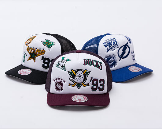 Kšiltovka Mitchell & Ness - Gridlock Trucker Vntg - Anaheim Ducks - White