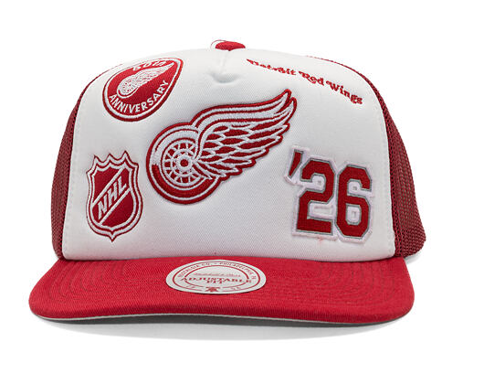 Kšiltovka Mitchell & Ness - Gridlock Trucker - Detroit Red Wings - White
