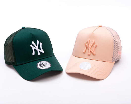 Kšiltovka New Era - MLB League Essential 9FORTY Trucker - NY Yankees - Dark Green / White