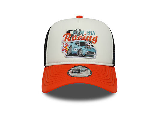 Dětská Kšiltovka New Era - Racing Foam 9FORTY Trucker - Orange / White