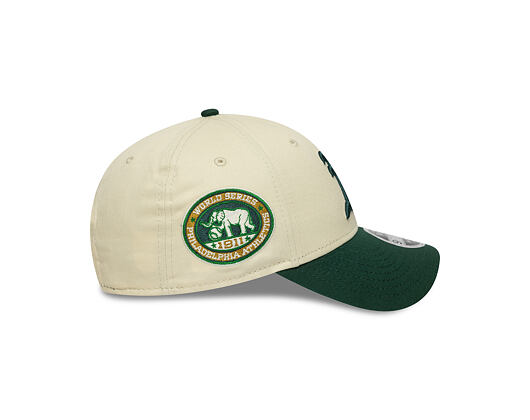 Kšiltovka New Era - MLB WS Patch Retro 9FORTY M-CROWN - Oakland Athletics - Cream / Dark Green