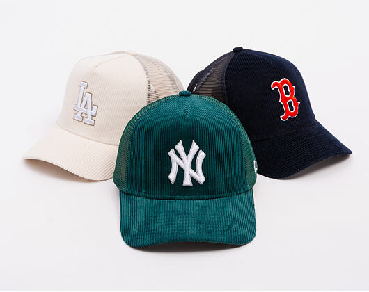 Kšiltovka New Era - MLB Seasonal Cord 9FORTY Trucker - NY Yankees - Dark Green