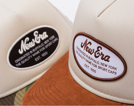 Kšiltovka New Era - Western Oval Patch Foam 9FORTY Trucker - Stone / Auburn