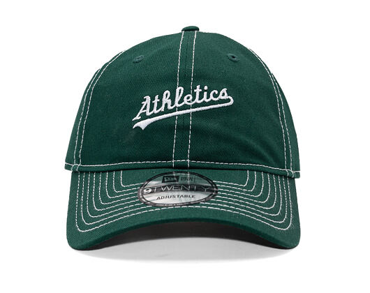 Kšiltovka New Era - MLB Contrast Stitch 9TWENTY - Oakland Athletics - Dark Green / White