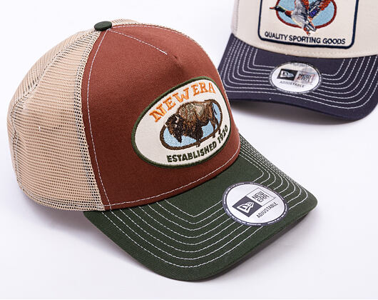 Kšiltovka New Era - Animal Oval Patch 9FORTY Trucker - Dark Seaweed / Auburn
