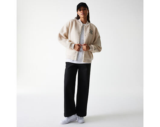 Dámská Bunda New Era - MLB Sherpa Bomber - NY Yankees - Cream