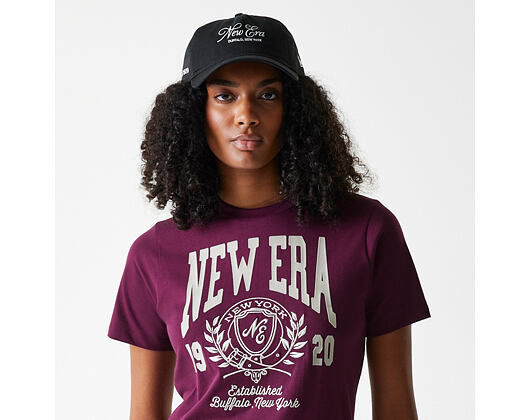 Dámské Triko New Era - Crest Tee Regular - Burgundy