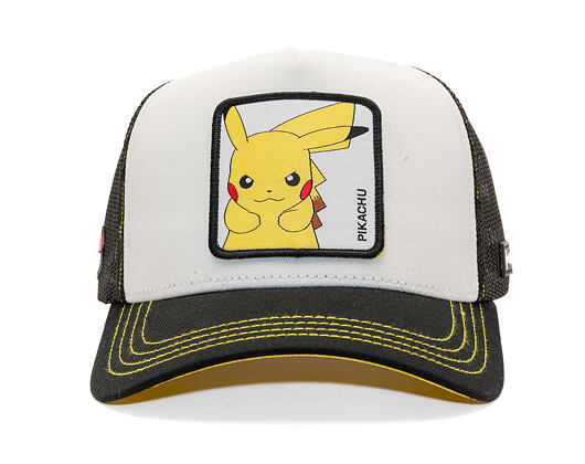 Kšiltovka Capslab - Pokémon Trucker - Pikachu - Black / White