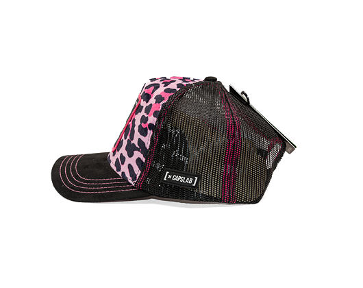 Kšiltovka Capslab - Smurfs Trucker - Leopard Icon - Black / Pink