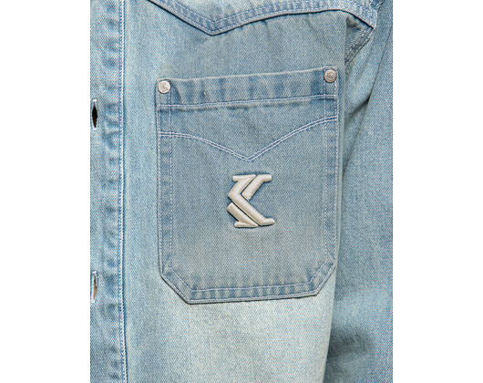 Džínová Košile Karl Kani - Og K Western Denim Overshirt - Blue