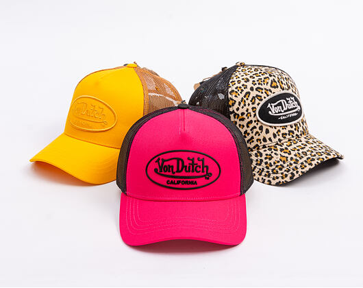 Kšiltovka Von Dutch - Trucker - Rubber Logo Pink/Black