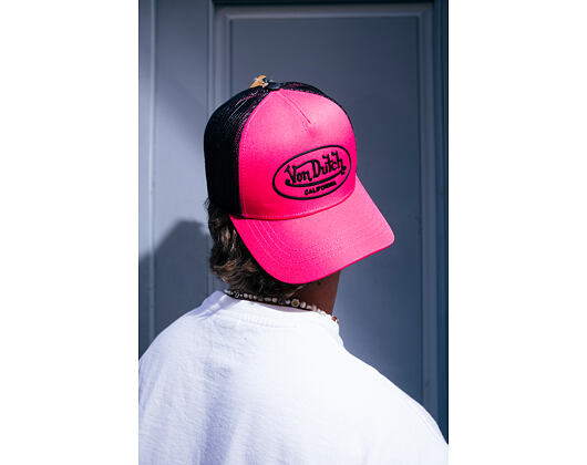Kšiltovka Von Dutch - Trucker - Rubber Logo Pink/Black