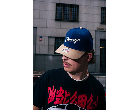 Kšiltovka Mitchell & Ness - Sand Storm Classic Red - Chicago Bulls - Navy/Sand