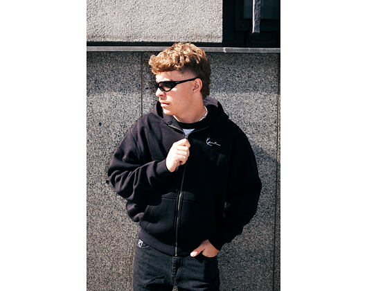 Mikina Karl Kani - Chest Signature Essential Oversized Zip Hoodie - Black