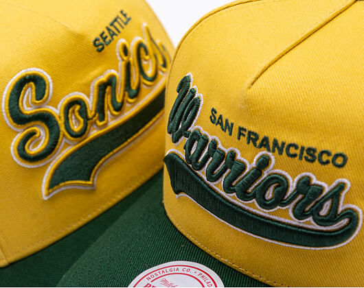 Kšiltovka Mitchell & Ness - Harvest Gold Pro Crown - Golden State Warriors - Gold/Green