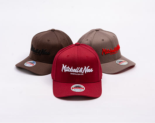 Kšiltovka Mitchell & Ness - Branded Pinscript Classic Red - Burgundy / White