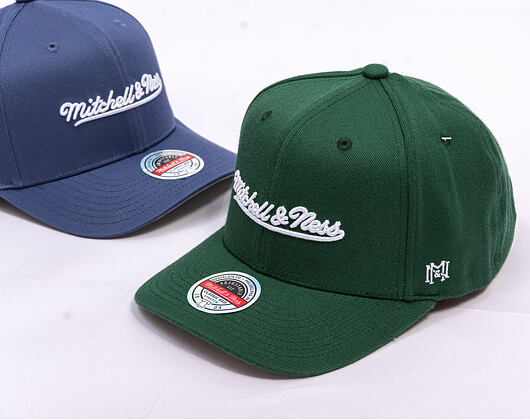 Kšiltovka Mitchell & Ness - Branded Script Stretch  - Dark Green