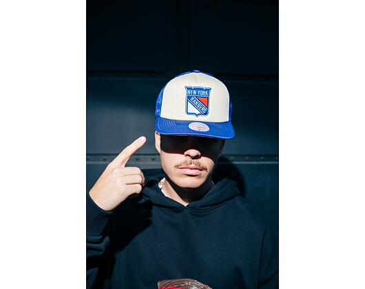 Kšiltovka Mitchell & Ness - NHL Vintage Block Trucker - New York Rangers - Cream